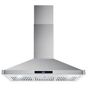 36 Ducted Wall Mount Range Hood W Permanent Filters In Stainless Steel 380 Cfm