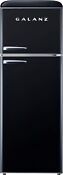 Retro Refrigerator Compact Dual Door Freezer Fridge Galanz Black