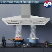 36 Inch Kitchen Range Hood Stainless Steel Wall Mounted 3 Speed Adjustable New