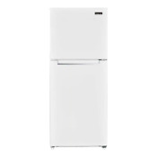 10 1 Cu Ft Top Freezer Refrigerator In White Platinum Steel Black