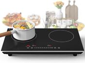 Induction Cooktop 2 Burner Portable Electric Stove Top Touch Screen 110v 4000w