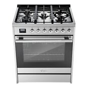Empava 36 Slide In Single Oven Gas Range With 5 Burners Cooktop Stainless Steel