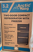 Arctic King 3 2 Cu Ft Two Door Mini Fridge W Freezer Silver Refurbished 