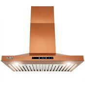 30 Wall Mount Copper Stainless Steel Kitchen Range Hood With Touch