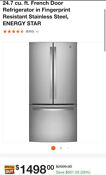 Ge French Door Refrigerator In Fingerprint Resistant Stainless Gne25jykfs