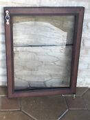 Sub Zero 424 Wine Cooler Glass Door W Handle Good Condition Brown Wooden Frame