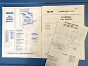 Sears Kenmore Gas Range 362 75575690 Owner S Manual Schematic Repair Parts List