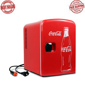 New 6 Can Cooler Mini Fridge Car Office Personal Portable Coca Cola 4 Liter