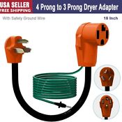 1 5 Ft 4 Prong To 3 Prong Dryer Adapter 30a Dryer Outlet Plug Power Cord Orange