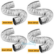 Aluminum Ducting Dryer Vent Hose 4 6 8 12in Flexible Non Insulated Air Pipe