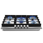 30 Inch Kitchen Gas Cooktop 5 Burners Ng Lpg Drop In Gas Hob Stainless Steel