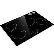 Sincreative 30 Inch Electric Induction Ceramic Glass Cooktop 4 Burners Used 