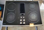 Ge Profile 30 Black Glass Electric Cooktop Downdraft Stovetop Free Shipping