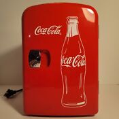 Coca Cola Mini Fridge 4l Portable 6 Can 12vdc 120vac Home Car Travel Bathroom