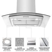 30in Island Range Hood Vent 900cfm Kitchen Stove Vent 3 Speed Stainless Steel