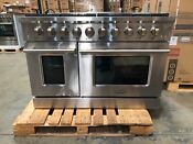 48 In Gas Range 8 Burners Stainless Steel Open Box Cosmetic Imperfections 