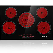 30 Inch Electric Cooktop 5 Burners Drop In Ceramic Glass Stove Top Touch Control