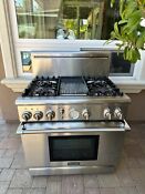 Thermador 36 Inch Pro Style All Gas Range 4 Star Burners Griddle 5 Cu Ft Oven