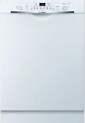 Bosch She3ar72uc 100 Series 24 Inch Built In Recessed Handle Dishwasher White