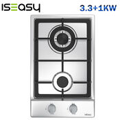 4300w Gas Cooktop 12 Inch Stainless Steel 2 Burners Built In Gas Hob Ng Lpg