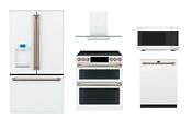 Ge Caf Matte White Kitchen Package With 30 Induction Double Oven Range