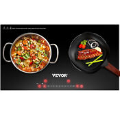 Vevor Electric Induction Cooktop Built In Stove Top 2 Burners 23 6x14 2in