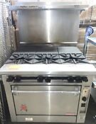 Wolf 36 Inch Commercial Gas Oven With 3 Burners 3 Hot Plates Convection Oven