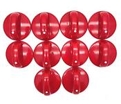 10pc Kitchen Cooktop Round Rotary Switch Knob Red Plastic Gas Range Oven Control