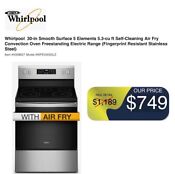 Whirlpool Wfe535s0ls 5 3 Cu Ft Electric Convection Range Stainless Steel