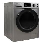 Magic Chef Mcscwd27s5 2 7 Cu Ft Front Load Washer And Dryer Combination Silver