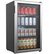 Homelabs Beverage Refrigerator And Cooler 120 Can Mini Fridge With Glass Door