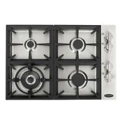 30 Inch Gas Cooktop 4 Sealed Burners Metal Knobs Stainless Steel Open Box 