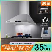 700cfm Wall Mount Range Hood 30in Stainless Steel Vent Touch Panel W Led New