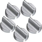 5 Pack W10594481 Stove Knobs Replacements Stainless Steel For Whirlpool