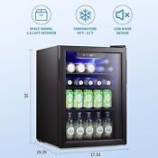 2 6cu Ft 100 Can Beverage Refrigerator Wine Cooler Glass Door Mini Fridges Home