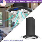 30 36 Kitchen Island Range Hood Stainless Steel 900cfm 3 Speed Touch Button