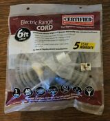 New Certified 6ft Range Cord 8 2 10 1 Gauge 40 Amp 3 Wire Prong New In Package
