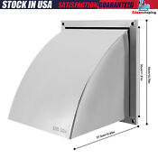 8 Exhaust Hood Vent Cap Kitchen Wall Vents Indoor Outdoor 304 Stainless Steel