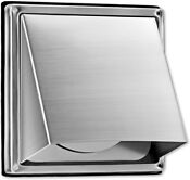 Wall Vent Cover Exterior Cap 4 Duct Vent Silver Kitchen Exhaust Fan Range Hood