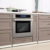 Cosmo 24 W Single Electric Convection Stainless Steel Wall Oven C106six Pt New