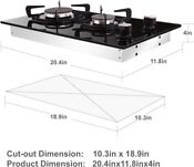 Noxton 30cm Built In Domino Gas Cooktop Gas Stove Top 2 Sealed Burners Black 