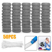 50 Lot Washing Machine Lint Traps Snare Filter Screen Stainless Steel Mesh Ties
