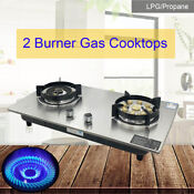 28 Inch Built In Lpg Propane Gas Cooktop Stove Top Double Burners Cooker Gas Hob