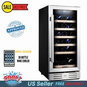 15 Wine Cooler 30 Bottle Built In Or Freestanding With Stainless Steel Tempere