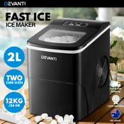Devanti 2l Portable Ice Cube Maker Commercial Bar Auto Countertop Cubes Machine