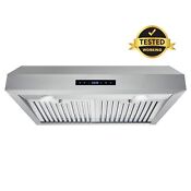 30 In Under Cabinet Ventilation Hood Vent Hood Stainless Steel Led Open Box 