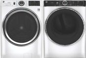 Ge 4 8 Cu Ft Front Load Washer W Gas Dryer Mixed Gfw650ssnww Gfd85gssnww
