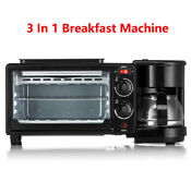 220v Multifunction Electric 3 In 1 Breakfast Machine Toaster Oven Frying Coffee