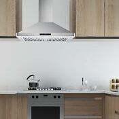 30 Inch 760 Cfm Wall Mount Range Hood Stainless Steel Stove Cook Vent Led Lights