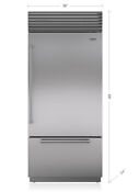 36 Sub Zero Built In Over Under Refrigerator Stainless Nationwide Shipping